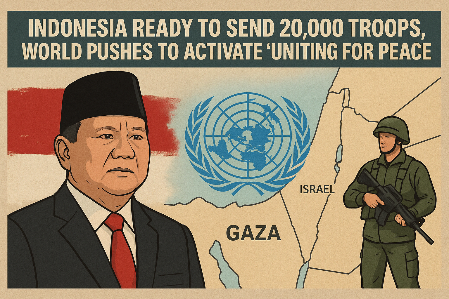 INVOKE “UNITING FOR PEACE”? Indonesia Siap Kirim 20.000 Tentara — Debat Memanas soal Cara Mem-bypass Veto AS di PBB